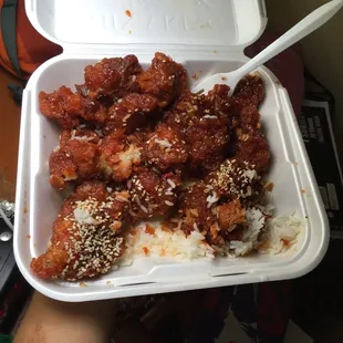 Sesame Chicken... Pretty dry.