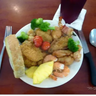 A total assortment of any foods you would like... Make a five course meal if you can handle that much...