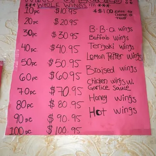 Wing specials