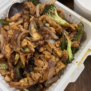 4. Chicken with Black Bean Sauce added tofu