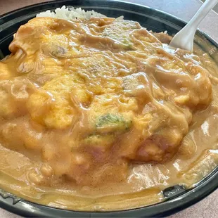 Shrimp egg foo young with broccoli and mushrooms!! Amazing!