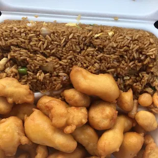 Sweet and sour chicken platter