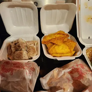 Steamed Dumplings and Crab Ragoon