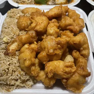 #3 Sweet and Sour Chicken Combo, sauce on the side