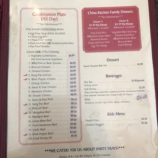 Updated menu as of 6/10/2021