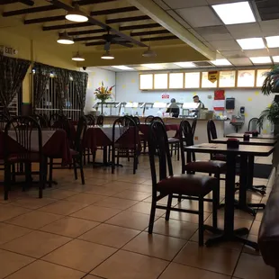 Inside the restaurant.