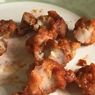 Gray spoiled chicken