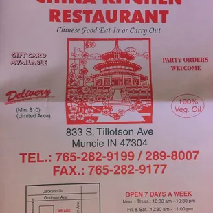 China Kitchen Menu