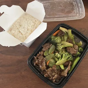 Beef broccoli(take out) for 2
