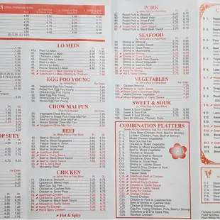menu
