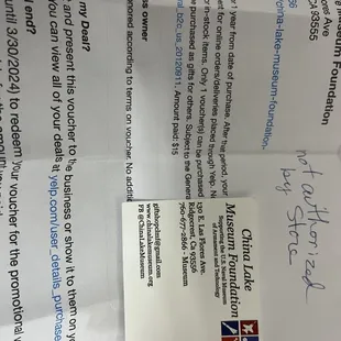 Manager writing for " not authorized by store"