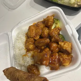 Orange chicken combo
