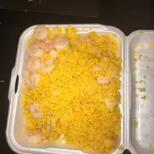 Shrimp fried rice no peas and carrots