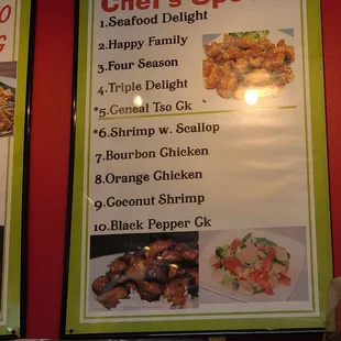 Chefs specials!