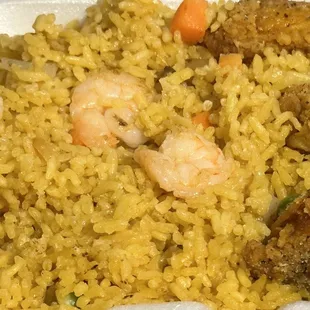 Lemon Pepper Wings with Shrimp Fried Rice