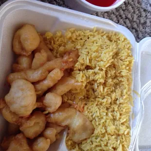 Absolutely nothing in the fried rice other than rice