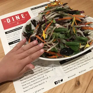 Chrysanthemum Ten Ingredient Salad, Plum Vinaigrette (vg, gf)