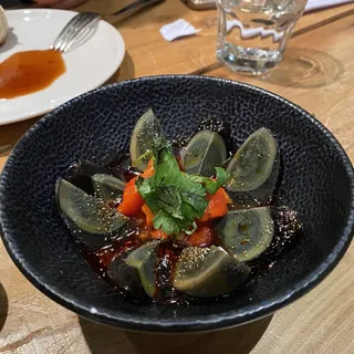 Century Egg with Roasted Peppers (vt)