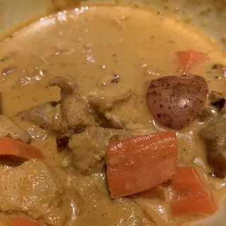 Singapore Nonya Style Spicy Chicken Curry with Crispy Brussel Sprouts