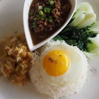 Taiwan "Most Loved" Lu Rou Fan Braised Minced Pork Rice Bowl, Bok Choy