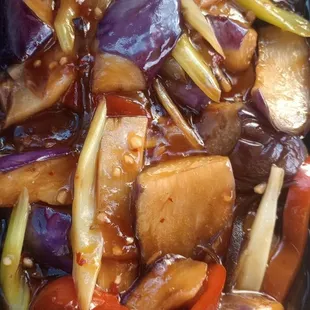 Eggplants in sweet spicy garlic sauce from Chinaluck
