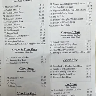 menu