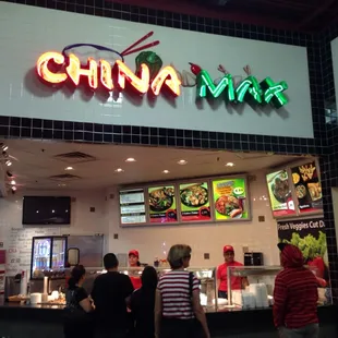 Front of food court kiosk.