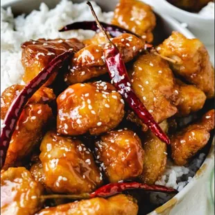 a bowl of chinese food