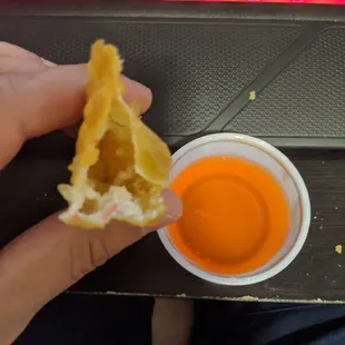 Empty Crab Rangoon shells.