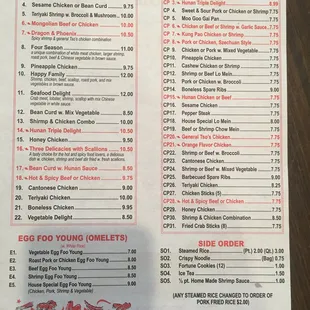 House Specialties and Special Combination Plates