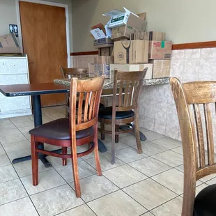 Always boxes on the table &amp; a 4 year old kid running around