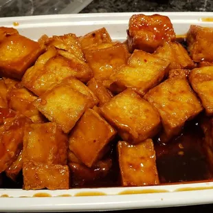 General Tso&apos;s tofu ($12.15). Slightly too sweet.