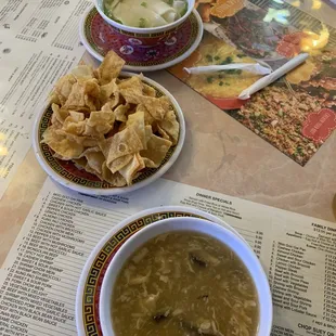 Wonton and Hot &amp; Sour Soup
