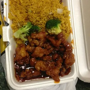 General Tsos chicken lunch special.