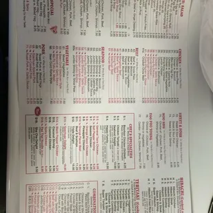 menu
