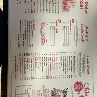menu