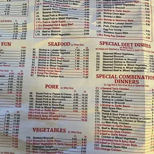 menu