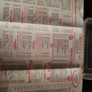 Updated menu 10/2020