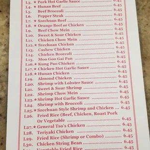 the menu for luncheon special