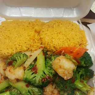 Spicy broccoli and shrimp