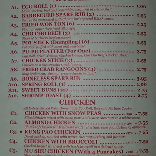 menu