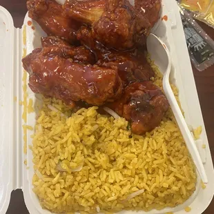 Braised Wings with Fried Rice