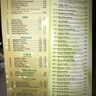 menu
