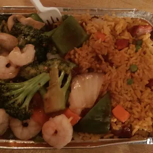 Szechuan shrimp combo