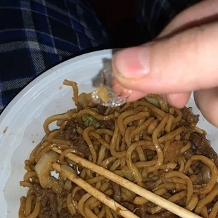 37. Beef Lo Mein That&apos;s the glass I bit into