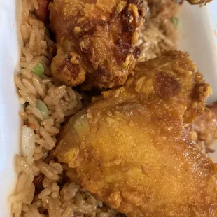 A1. Four Fried Chicken Wings -With pork fried rice