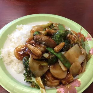 Shrimp with mixed vegetables (comes with brown sauce)