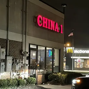 a car parked in front of it