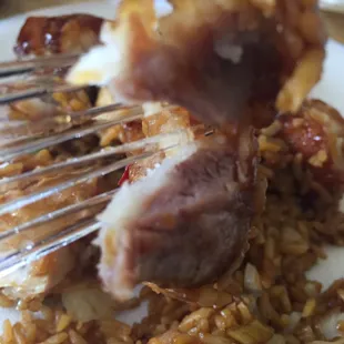 Sooo...this is definitely NOT chicken, but doesn't taste like pork or beef either...