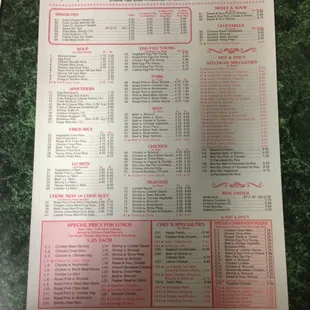 menu
